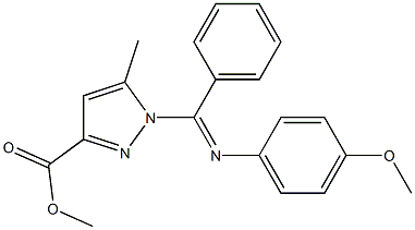 1-[N-(p-Methoxyphenyl)benzimidoyl]-5-methyl-1H-pyrazole-3-carboxylic acid methyl ester Struktur