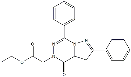 3,3a,4,5-Tetrahydro-4-oxo-2,7-diphenylpyrazolo[1,5-d][1,2,4]triazine-5-acetic acid ethyl ester Struktur