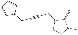 3-Methyl-1-[4-(1H-imidazol-1-yl)-2-butynyl]imidazolidin-2-one Struktur