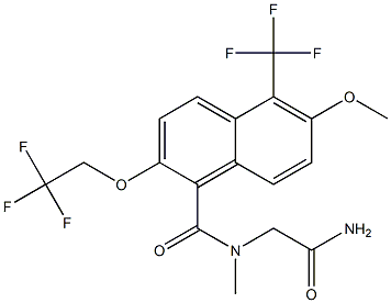 2-[N-[[2-(2,2,2-Trifluoroethoxy)-6-methoxy-5-trifluoromethyl-1-naphthalenyl]carbonyl]-N-methylamino]acetamide Struktur