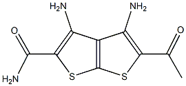 5-Acetyl-3,4-diaminothieno[2,3-b]thiophene-2-carboxamide Struktur