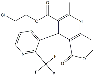 4-[2-(Trifluoromethyl)pyridin-3-yl]-1,4-dihydro-2,6-dimethylpyridine-3,5-dicarboxylic acid 3-methyl 5-(2-chloroethyl) ester Struktur