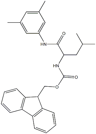 N-(3,5-Dimethylphenyl)-2-[[(9H-fluoren-9-yl)methoxycarbonyl]amino]-2-(2-methylpropyl)acetamide Struktur