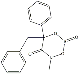 6-Benzyl-4-methyl-6-phenyl-4H-1,3,2,4-dioxathiazin-5(6H)-one 2-oxide Struktur