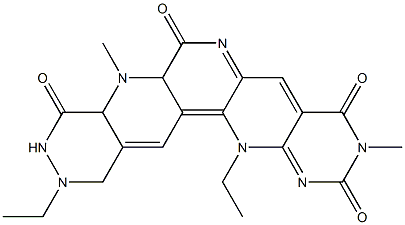 7a,8,10,11,12,14-Hexahydro-3,8-dimethyl-11,14-diethyl-1,3,6,8,10,11,14-heptaazapentaphene-2,4,7,9(3H,8aH)-tetrone Struktur