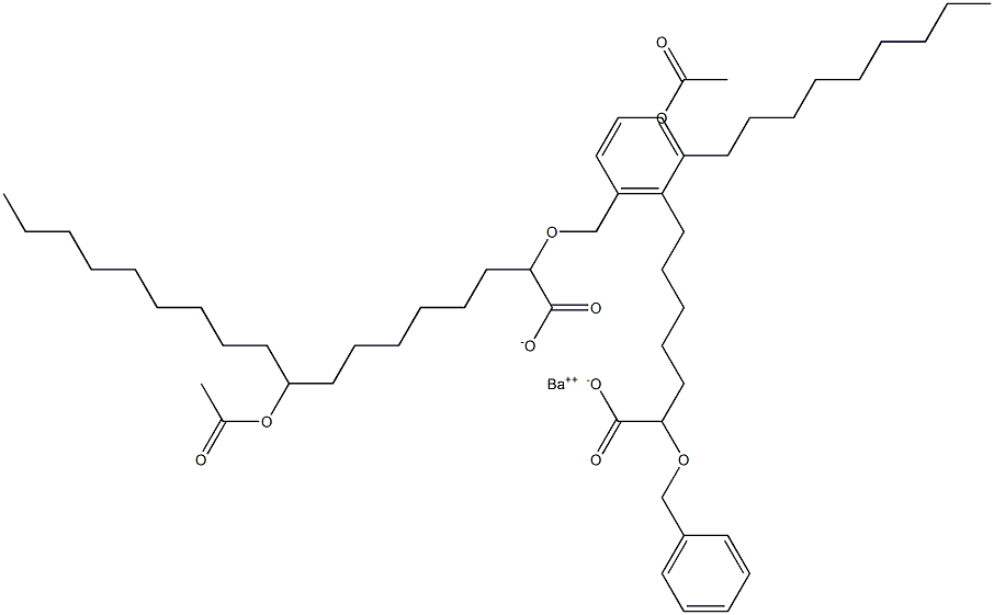 Bis(2-benzyloxy-9-acetyloxystearic acid)barium salt Struktur