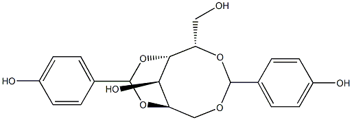 2-O,6-O:3-O,5-O-Bis(4-hydroxybenzylidene)-D-glucitol Struktur