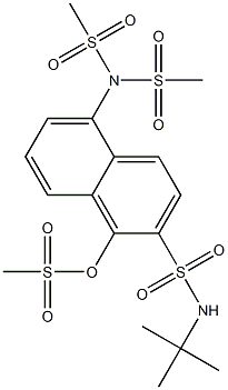 N-tert-Butyl-5-[N,N-bis(methylsulfonyl)amino]-1-methylsulfonyloxy-2-naphthalenesulfonamide Struktur