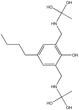 2,6-Bis[[(1,1-dihydroxyethyl)amino]methyl]-4-butylphenol Struktur