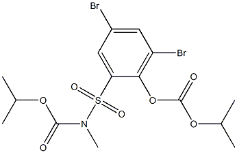 3,5-Dibromo-2-(isopropoxycarbonyloxy)-N-(isopropoxycarbonyl)-N-methylbenzenesulfonamide Struktur