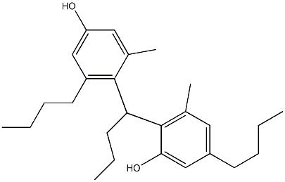 2,4'-Butylidenebis(3-methyl-5-butylphenol) Struktur