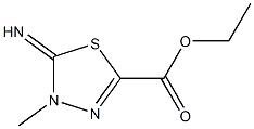 4-Methyl-4,5-dihydro-5-(imino)-1,3,4-thiadiazole-2-carboxylic acid ethyl ester Struktur