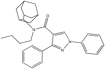 1,3-Diphenyl-N-butyl-N-(adamantan-2-yl)-1H-pyrazole-4-carboxamide Struktur