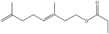 Propionic acid 3,7-dimethyl-3,7-octadienyl ester Struktur