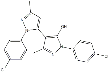 1,1'-Bis(4-chlorophenyl)-3,3'-dimethyl-5-hydroxy-4,5'-bi[1H-pyrazole] Struktur