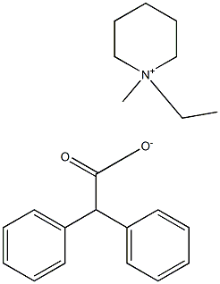 Diphenylacetic acid 1-methyl-1-ethylpiperidinium-4-yl ester Struktur