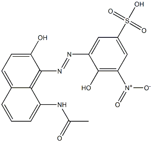 3-(8-Acetylamino-2-hydroxy-1-naphtylazo)-4-hydroxy-5-nitrobenzenesulfonic acid Struktur