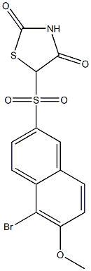 5-(5-Bromo-6-methoxy-2-naphthalenylsulfonyl)thiazolidine-2,4-dione Struktur