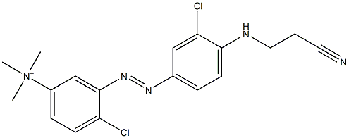 4-Chloro-3-[[3-chloro-4-[(2-cyanoethyl)amino]phenyl]azo]-N,N,N-trimethylbenzenaminium Struktur