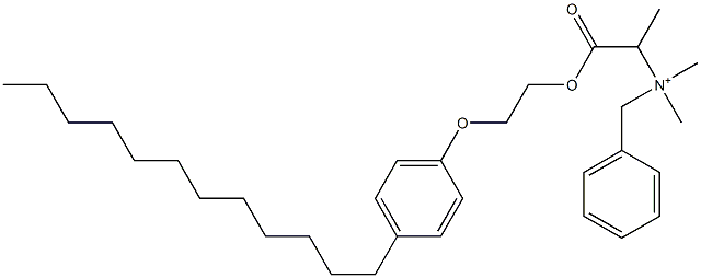 N,N-Dimethyl-N-benzyl-N-[1-[[2-(4-dodecylphenyloxy)ethyl]oxycarbonyl]ethyl]aminium Struktur