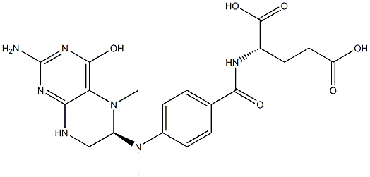 N-[4-[[(6R)-5-Methyl-5,6,7,8-tetrahydro-2-amino-4-hydroxypteridine-6-yl]methylamino]benzoyl]-L-glutamic acid Struktur