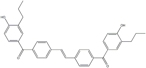 4,4'-[(Ethene-1,2-diyl)bis(4,1-phenylenecarbonyl)]bis(2-propylphenol) Struktur