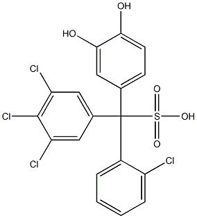 (2-Chlorophenyl)(3,4,5-trichlorophenyl)(3,4-dihydroxyphenyl)methanesulfonic acid Struktur