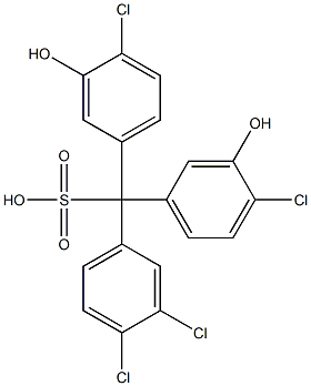 (3,4-Dichlorophenyl)bis(4-chloro-3-hydroxyphenyl)methanesulfonic acid Struktur