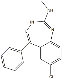 7-Chloro-5-phenyl-2-methylamino-3H-1,3,4-benzotriazepine Struktur