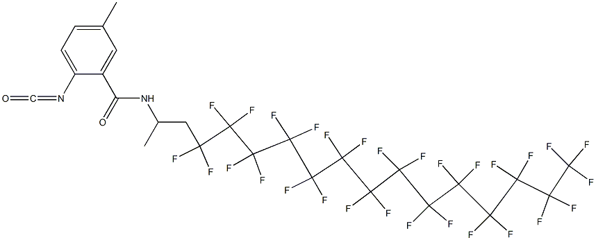 2-Isocyanato-5-methyl-N-[2-(nonacosafluorotetradecyl)-1-methylethyl]benzamide Struktur