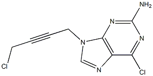 9-(4-Chloro-2-butynyl)-2-amino-6-chloro-9H-purine Struktur