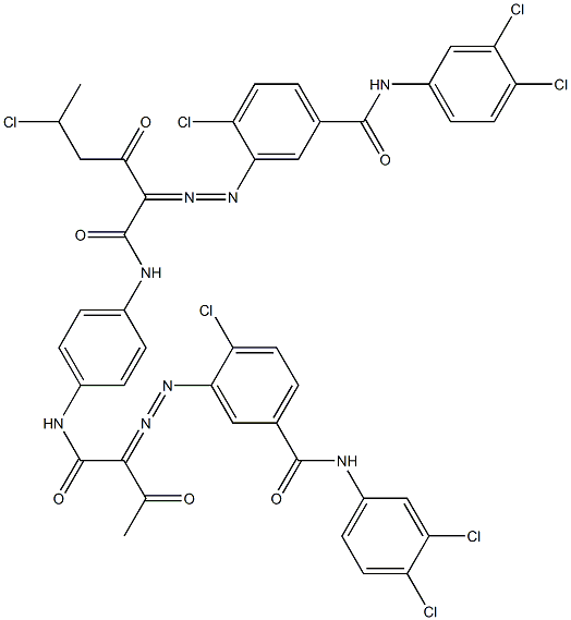 3,3'-[2-(1-Chloroethyl)-1,4-phenylenebis[iminocarbonyl(acetylmethylene)azo]]bis[N-(3,4-dichlorophenyl)-4-chlorobenzamide] Struktur