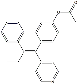 (E)-2-Phenyl-1-(4-acetoxyphenyl)-1-(4-pyridinyl)-1-butene Struktur