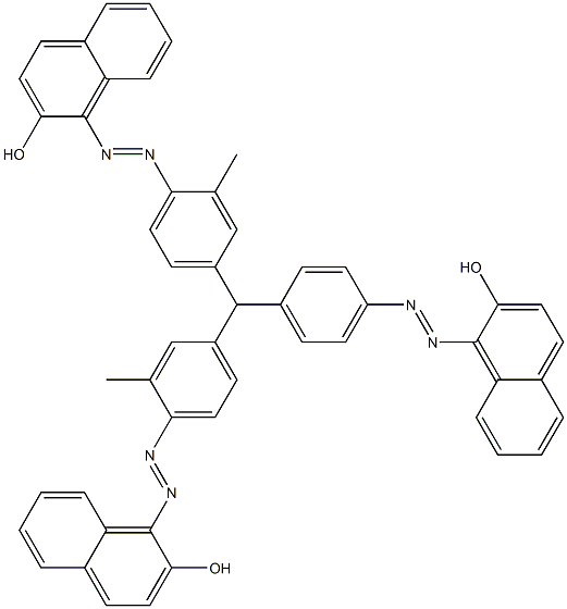 1,1'-[4-(2-Hydroxy-1-naphtylazo)phenylmethylenebis(2-methyl-4,1-phenylene)bisazo]bis(2-naphthol) Struktur