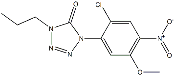 1-(2-Chloro-4-nitro-5-methoxyphenyl)-4-propyl-1H-tetrazol-5(4H)-one Struktur