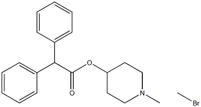 4-Diphenylacetoxy-N-methylpiperidine methobromide Struktur