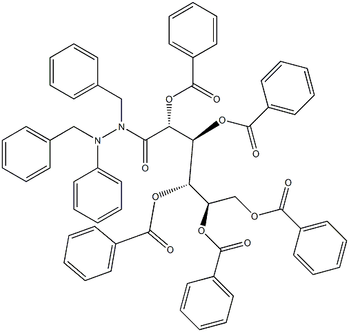 2-O,3-O,4-O,5-O,6-O-Pentabenzoyl-D-galactonic acid 1,2-dibenzyl-2-phenyl hydrazide Struktur