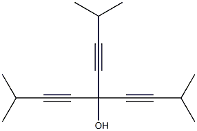 4-Methyl-1,1-bis(3-methyl-1-butynyl)-2-pentyn-1-ol Struktur