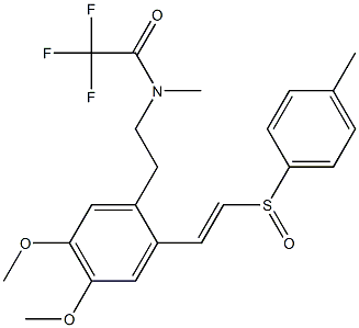 N-[2-[2-[(E)-2-(4-Methylphenylsulfinyl)ethenyl]-4,5-dimethoxyphenyl]ethyl]-N-methyltrifluoroacetamide Struktur