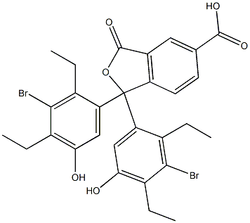 1,1-Bis(3-bromo-2,4-diethyl-5-hydroxyphenyl)-1,3-dihydro-3-oxoisobenzofuran-5-carboxylic acid Struktur