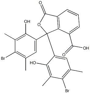 1,1-Bis(4-bromo-2-hydroxy-3,5-dimethylphenyl)-1,3-dihydro-3-oxoisobenzofuran-7-carboxylic acid Struktur