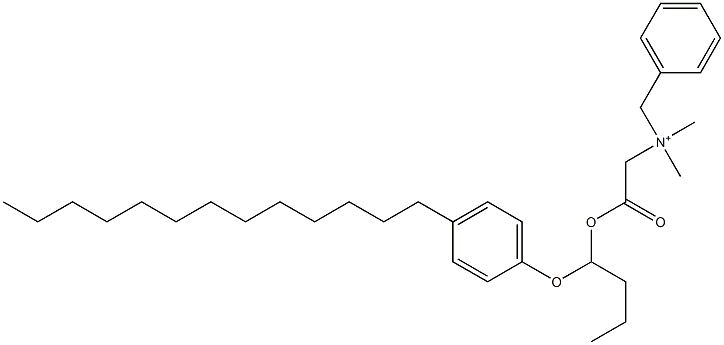 N,N-Dimethyl-N-benzyl-N-[[[1-(4-tridecylphenyloxy)butyl]oxycarbonyl]methyl]aminium Struktur