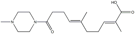 2,6-Dimethyl-9-(4-methylpiperazinocarbonyl)-2,6-nonadienoic acid Struktur