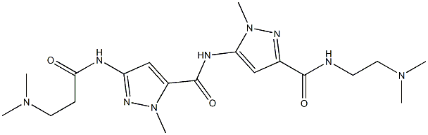 N-[2-(Dimethylamino)ethyl]-1-methyl-5-[[1-methyl-3-[(2-dimethylaminoethyl)carbonylamino]-1H-pyrazol-5-yl]carbonylamino]-1H-pyrazole-3-carboxamide Struktur