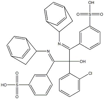 3,3'-[(2-Chlorophenyl)hydroxymethylenebis[4,1-phenylene(ethylimino)methylene]]bis(benzenesulfonic acid) Struktur