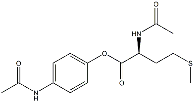 (S)-2-Acetylamino-4-(methylthio)butanoic acid 4-(acetylamino)phenyl ester Struktur