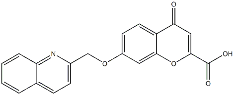 4-Oxo-7-[(2-quinolinyl)methoxy]-4H-1-benzopyran-2-carboxylic acid Struktur