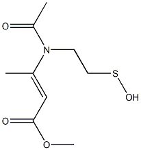 3-[N-Acetyl-N-(2-hydroxythioethyl)amino]isocrotonic acid methyl ester Struktur