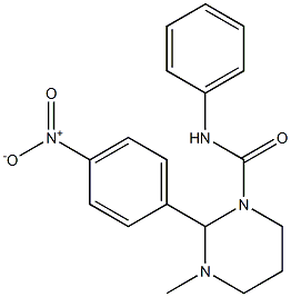 1-Methyl-2-(4-nitrophenyl)-3-(phenylcarbamoyl)hexahydropyrimidine Struktur