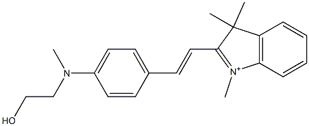 2-[2-[4-[(2-Hydroxyethyl)(methyl)amino]phenyl]ethenyl]-1,3,3-trimethyl-3H-indolium Struktur